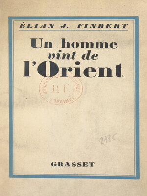 cover image of Un homme vint de l'Orient